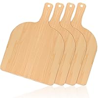 4 Pcs Wood Pizza Peel Wooden Pizza Paddle Natural Pizza Board with Handle Pizza Spatula Paddle Pizza Cutting Board for Restaurant Baking Homemade Pizza and Bread Cutting Fruit Vegetables Cheese