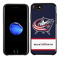 Apple iPhone 8/ iPhone 7/ iPhone 6S/ iPhone 6 - NHL Licensed Colombus Blue Jackets Blue Jersey Textured Back Cover on Black TPU Skin