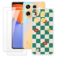Infinix Note 30 Pro 4G X678B Case + 2PCS Screen Protector Tempered Glass, Ultra Thin Bumper Shockproof Soft TPU Silicone Cover Case for Infinix Note 30 Pro 4G X678B (6.78”)
