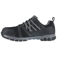 Reebok Men's Rb4016 Sublite Steel Toe Athletic Work Shoe Black with Grey Trim Safety