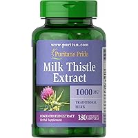3-Pack of Milk Thistle 4:1 Extract 1000 Mg (Silymarin)-180 Softgels (540 Total)…