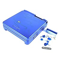 New GBASP Extra DIY Housing Shells Dark Blue Replacement, for Gameboy Advance GBA SP Handheld Console, for Kyogre Edition Outer Enclosure Back Cover with Buttons, Screws, Sticker, Hole Plugs