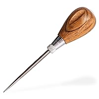 Scratch Awl Tool with Hardwood Handle - Scribe, Layout Work, & Piercing Wood - Alloy Steel Blade