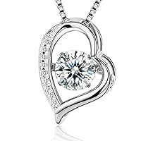 S925 Sterling Silver Heart Necklace Love Pendant