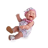 JC Toys Lola Spring Picnic 14” Realistic “Real Girl” All Vinyl Posable Play Doll – Happy Face- Dressed in 2 Piece Fun Collection Outfit with Shoes -by Berenguer Boutique
