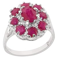 14k White Gold Real Genuine Ruby Womens Band Ring