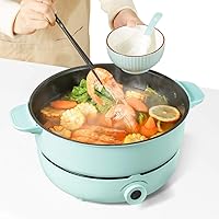 Hot Pot Electric with Induction Cooker Non-Stick Electric Skillet,Electric Pot for Cooking Burner with Shabu Shabu Pot Enjoy Chinese Hot Pot with Family and Friends 5.3QT Multi-Cooke