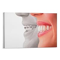 Braces Dental Service Poster, Dental Dental Clinic, Orthodontic Clinic Art, Dental Office Wall Art Decorative Poster Canvas Art Poster And Wall Art Picture Print Modern Family Bedroom Decor Posters 12