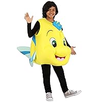 Fun Costumes Disney's The Little Mermaid Flounder Costume for Kids, Yellow Plush Tropical Fish Tunic Small/Medium