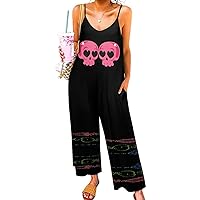 Bengbobar Jumpsuit For Women Floral Plus Size Sleeveless Wide-leg Sling Jumpsuits Sexy Stylish Mother's Day Outfit For Women