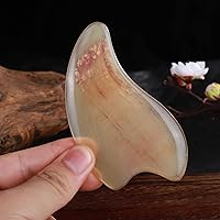 Yellow Horn Gouache Scraper Face Gua Sha Massage Beauty Tool Eye Lifting Acupuncture Remove Wrinkles Skin Detox 1Pcs