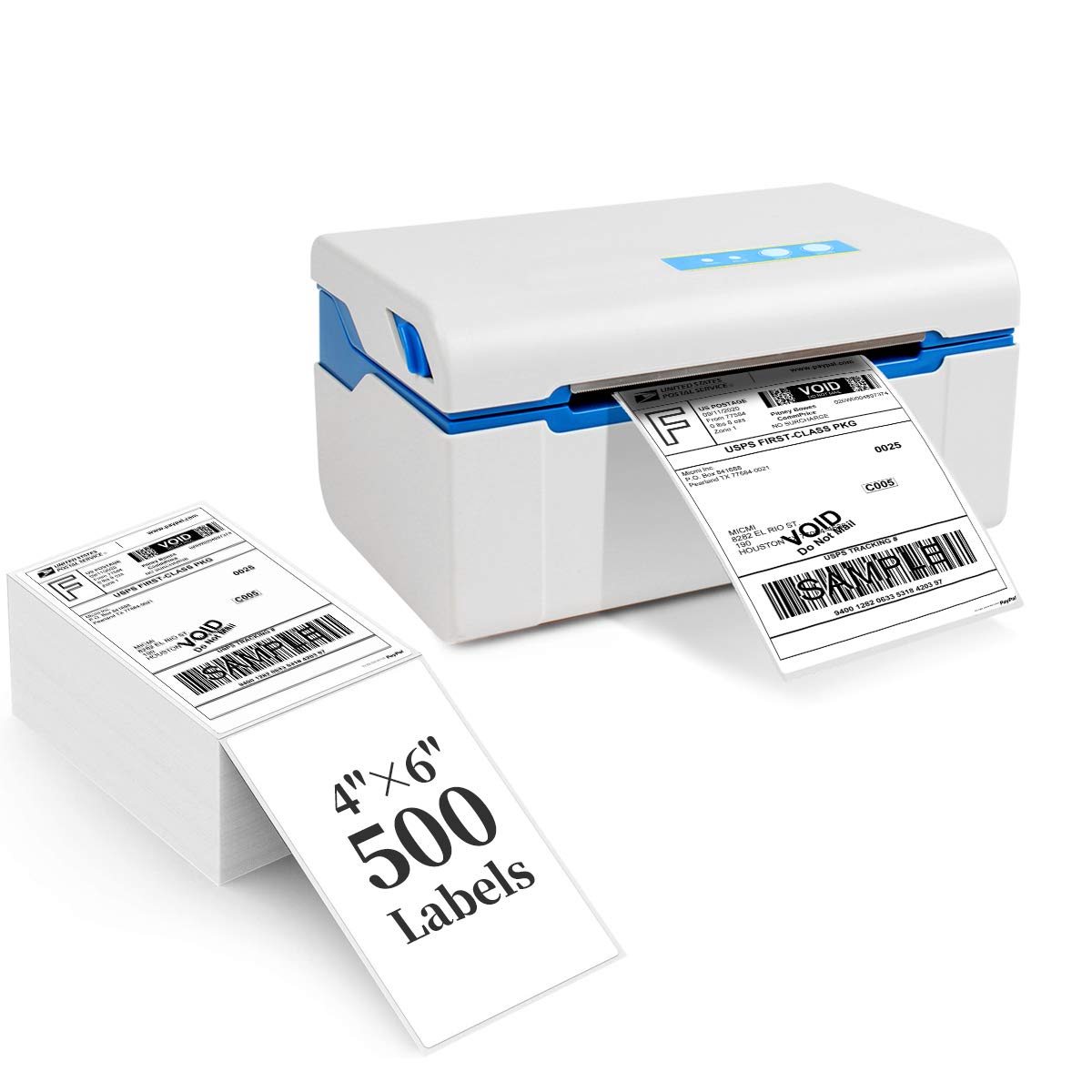 Shipping Label Printer, Micmi Commercial Direct Thermal Printer Support Amazon Ebay PayPal Etsy Shopify Shipstation Stamps.com Ups USPS FedEx DHL S...