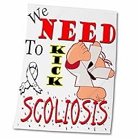 3dRose Blonde Designs Kick The Causes for Support - Kick Scoliosis - Towels (twl-202752-2)