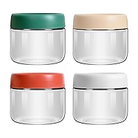 4-Pack 10oz Small Glass Jars with Lids Overnight Oats Meal Prep Salad Food Cereal Snacks Containers Pudding Yogurt Storage Airtight