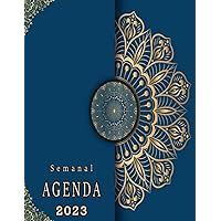 agenda 2023 semanal: agenda 2023 semanal,12 meses de enero a diciembre de 2023 maravilloso planificador de gran formato A4 120 paginas 2 páginas por semana patrón de mandala. (Spanish Edition)