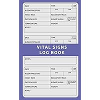 Pocket Size Vital Signs Log Book: Portable Personal Medical Health Record Notepad to Monitor Blood Pressure/Sugar, Heart Pulse/Respiratory Rate, Oxygen Level, Temperature & Weight - Purple