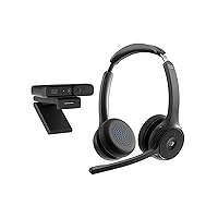Cisco Bundle - Headset 722, Wireless Dual On-Ear Bluetooth Headphones, Webex Button, Packaged with The Desk Camera 1080p, Carbon Black, 1-Year Limited Liability Warranty (BUN-722+CAMD-C-US)