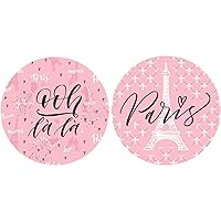 Paris Birthday Party Favor Stickers - 1.75 in - 40 Labels