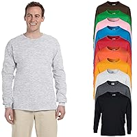 Gildan Brands Men's Heavy Cotton Long Sleeve T-Shirt G5400 Multipack-Bulk SETOF-10-4XL Make Your Own Color Set! Multicolor