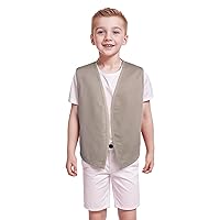 TopTie No-Button Child Vest Kid Volunteer Victorian Waistcoat Peasant Party Costume Vests
