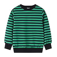Boy 3 Toddler Kids Girls Boys Long Sleeve Basic T Shirt Casual Stripe Prints Sweatershirt Boys Long Sleeve Shirts