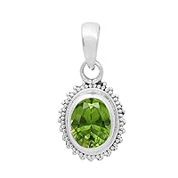 Multi Choice Oval Shape Gemstone 925 Sterling Silver Solitaire Pendant Jewelry