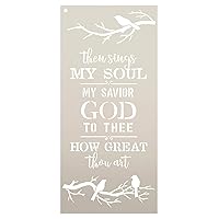 Then Sings My Soul with Birds Stencil by StudioR12 | Reusable Mylar Template | Use to Paint Wood Signs - Pallets - Pillows - DIY Faith & Inspiration Decor - Select Size (9