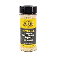 Lane's Sweet Lemon Pepper Seasoning - Incredible Chicken Wing Seasoning | Hint of Garlic | Lemon Garlic Pepper Seasoning | For Chicken, Pork & Seafood | 100% Natural | Gluten Free | No MSG | 4.6oz
