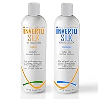 INVERTO SILK with ROUCOU OIL Luxurious Sulfate Free Shampoo and Conditioner Two Bottles Value Set 2 x 360ml Protect Hair Color Eliminate Frizz post treatment shampoo