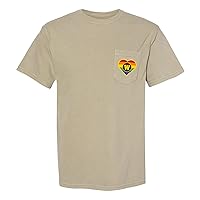 NCAA Pocket Rainbow Heart, Team Color Garment-Dyed Heavyweight Pocket T-Shirt, College, University