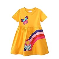 Baptism Dresses for Baby Girls Summer New Flower Rainbow Small and Medium Children's Clothing Gowns for Girls