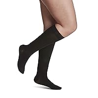 Sigvaris Women’s Style Soft Opaque 840 Closed Toe Calf-High Socks 15-20mmHg - Black - Small Short
