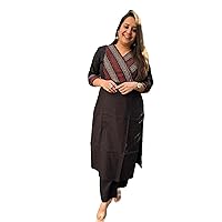 Traditional Indian Women Summer Wear Premium Handwork Kurti with Pant Cotton Work Kurti 542D