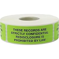 Confidential Records Medical Healthcare Diagnostic Labels 1 x 2.875 Inch 500 Total Stickers