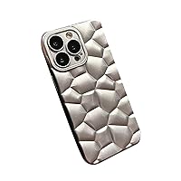 Soft Silicone Bumper Cover for iPhone 13 Pro, Glitter Cobble Pattern Phone Case for iPhone 13 Pro max, Shockproof Case for iPhone 12 Pro #BBS0672 (Silver, for iPhone 14Pro Max)