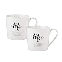 Creative Brands Faithworks-Inspirational Bone China Café Mug Gift Set, Set of 2, Mr. & Mrs