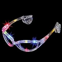 LED Light-Up Flashing Party Raver Full-Frame Sunglasses Shades, Multi-Color
