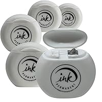5 Pack Pre-Inked Premium Eyebrow Mapping String by Ink Permanent 100 M - 328 Ft Mapping Thread For Eyebrow Mapping For Microblading, PMU and Henna Procedures 20M each (White)