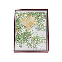 Ornament Among Pine Boxed Christmas Cards - 16 Cards & 16 Envelopes