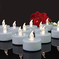 Battery Operated LED Tea Lights:24 Pack Flameless Votive Candles Lamp Realistic and Bright Flickering Long Lasting 150Hours for Wedding Holiday Party Home Decoration (Warm White)