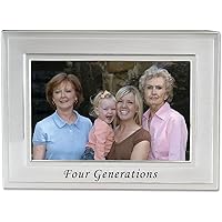 Lawrence Frames Sentiments Collection, Brushed Metal 4 by 6 Four Generations Picture Frame,Silver