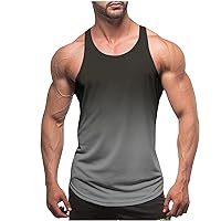 Best Cyber of Monday Deals Men's Workout Stringer Tank Top Dry Fit Y-Back Muscle Tank Shirts Muscle Gym Bodybuilding Fitness Sleeveless T-Shirts Black