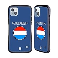 Head Case Designs Flag of Luxembourg Lëtzebuerger Flag Patches Set 2 Hybrid Case Compatible with Apple iPhone 14 Plus