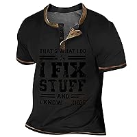Oversized T Shirts for Mens Vintage Summer Workout Tops Hawaiian Short Sleeve Button Down Shirts Letter Graphic Tees