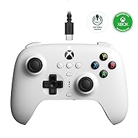 8Bitdo Ultimate Wired Controller for Xbox, Hall Effect Joystick Update, Compatible with Xbox Series X|S, Xbox One, Windows 10 & Windows 11 - Officially Licensed (White)