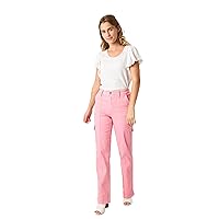 High Waist Bubble Gum Pink Dyed Cargo Straight Leg Jeans 88837-25