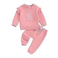 Big Brother Little Sister Outfits Crewneck Sweatshirt Pants Set Sibling Matching Outfits Fall Winter Clothes