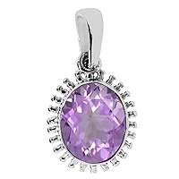 Multi Choice Oval Shape Gemstone 925 Sterling Silver Bridal Pendant, Solitaire Pendant, Birthday Gift Pendant Jewelry