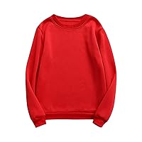 Sweatshirt For Women Hoodies Women's Autumn And Winter Round Neck Long Sleeve Top Solid Color Casual Hoodie