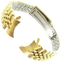 13mm Gilden Curved End Deployment Buckle Metal Gold Tone Ladies Watch Band 1048